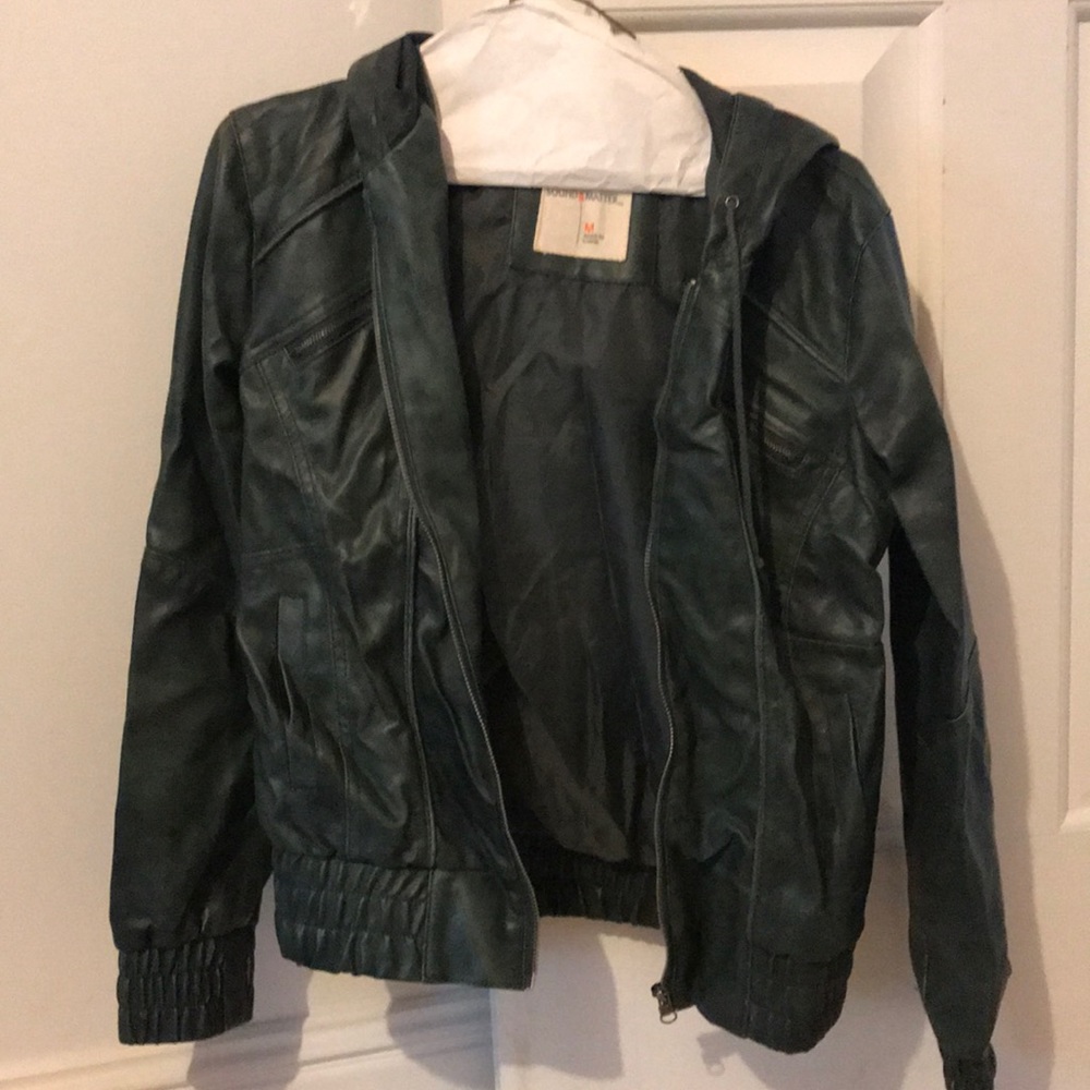 army green leather jacket